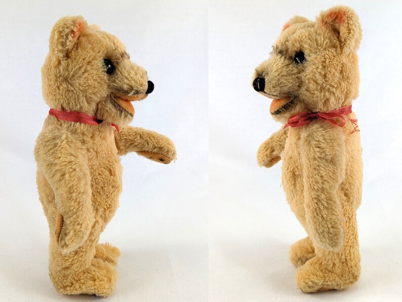 Czech Teddy Bear Baby 1950s made by Hamiro 8 inches tall painted paws image 8