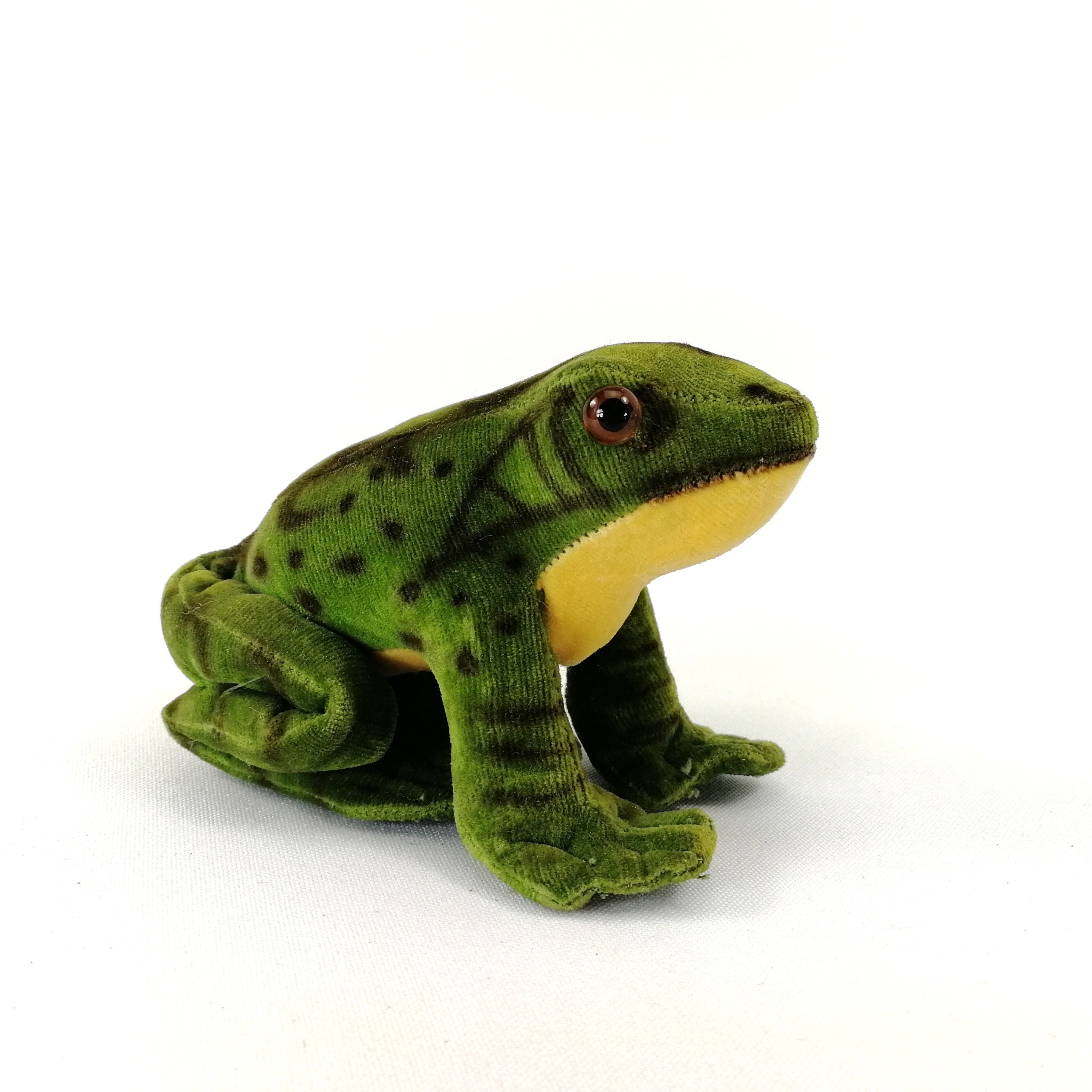 Steiff Frog Froggy Small 3 Inches Sitting Green Velvet 1953