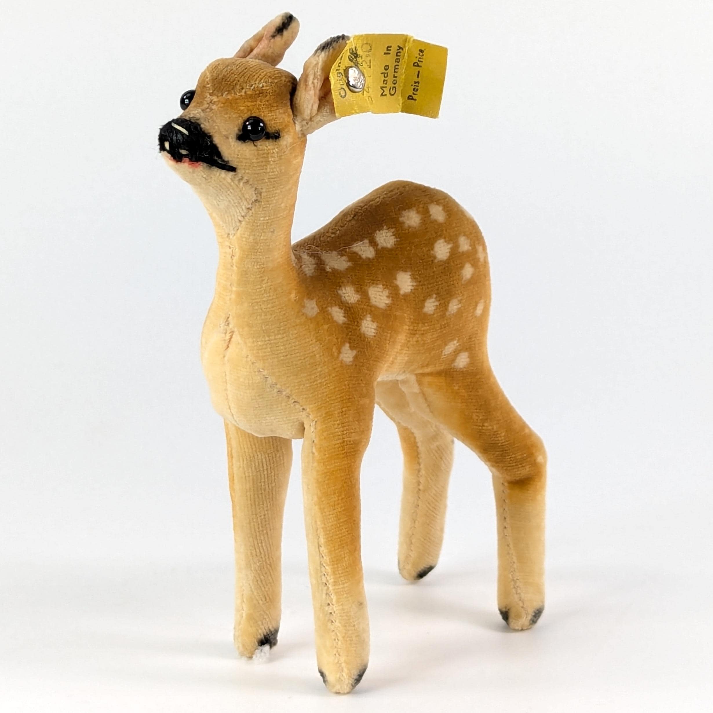 Steiff Fawn With Ear Button and Label 1949 to 1958 Produced First