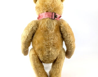 Yellow Steiff Teddy Bear With ID 17 Inches Vintage Produced