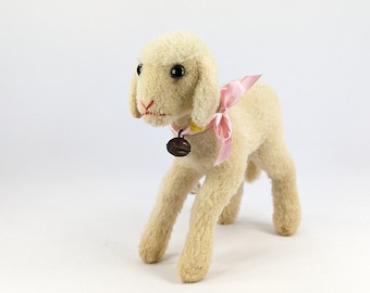 Steiff Lamb with US Zone tag and IDs vintage 1949 to 1951 standing 7 inches