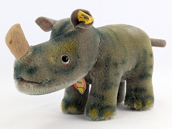 Steiff Rhinoceros Nosy With All Ids 5 Inches Vintage 1968 to 1974