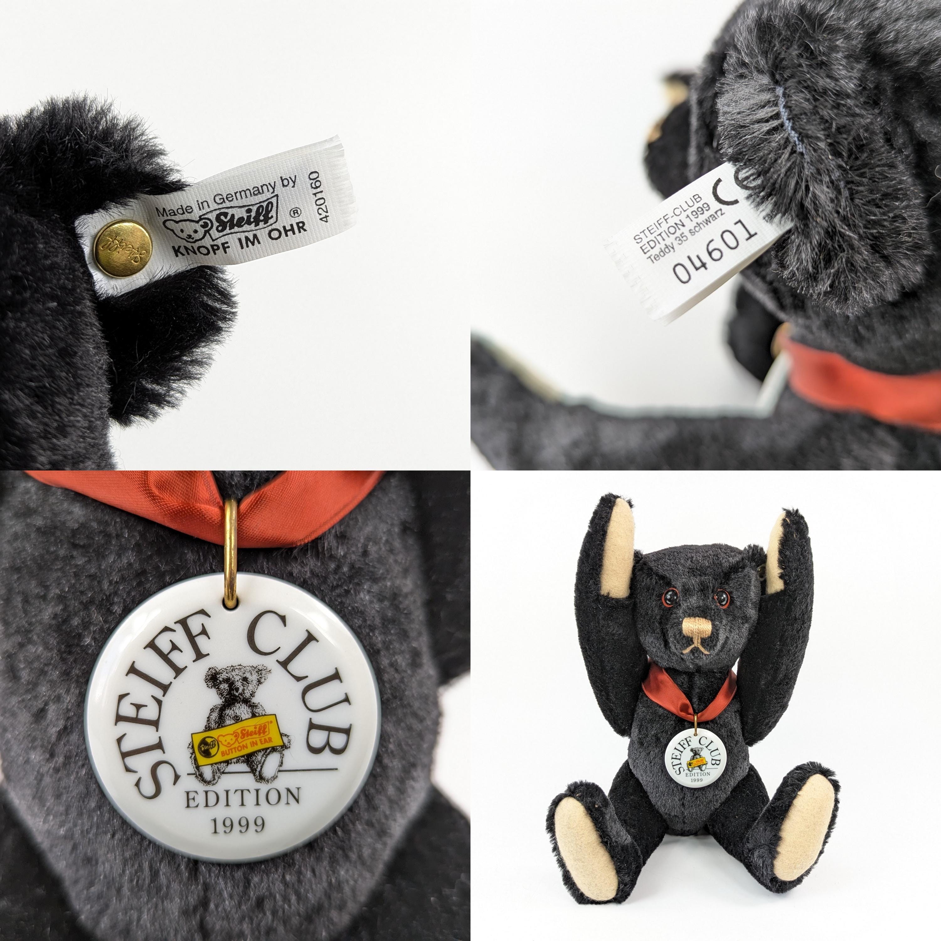 Steiff Black Teddy Bear 1912 Titanic Memorial 14 Inches Vintage