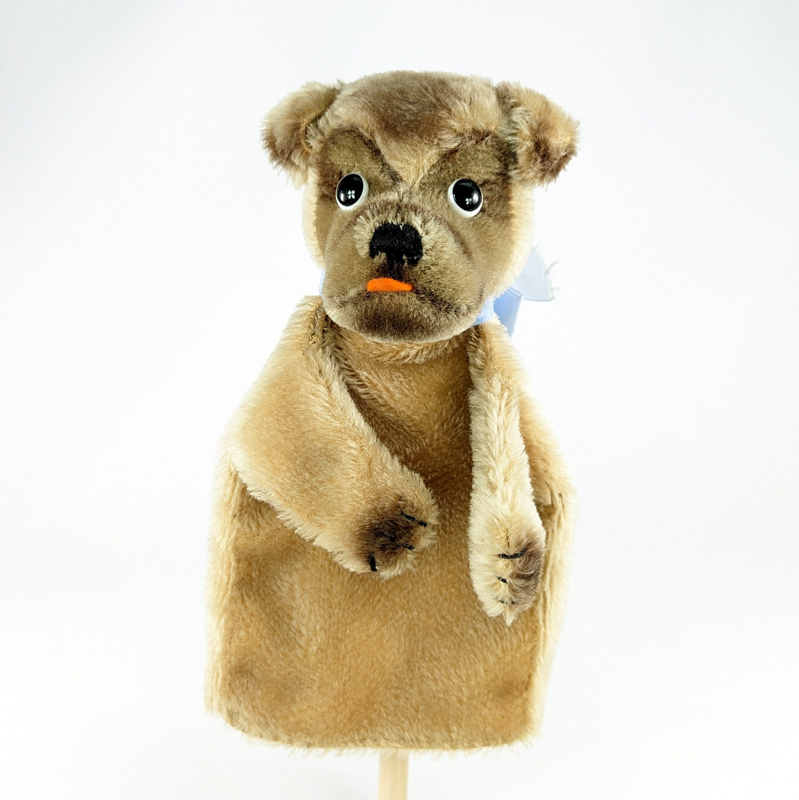 Steiff Hand Puppet Dog Pug Named Mopsy Vintage 1965 to 1978