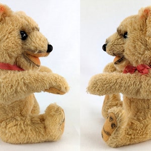 Czech Teddy Bear Baby 1950s made by Hamiro 8 inches tall painted paws image 6