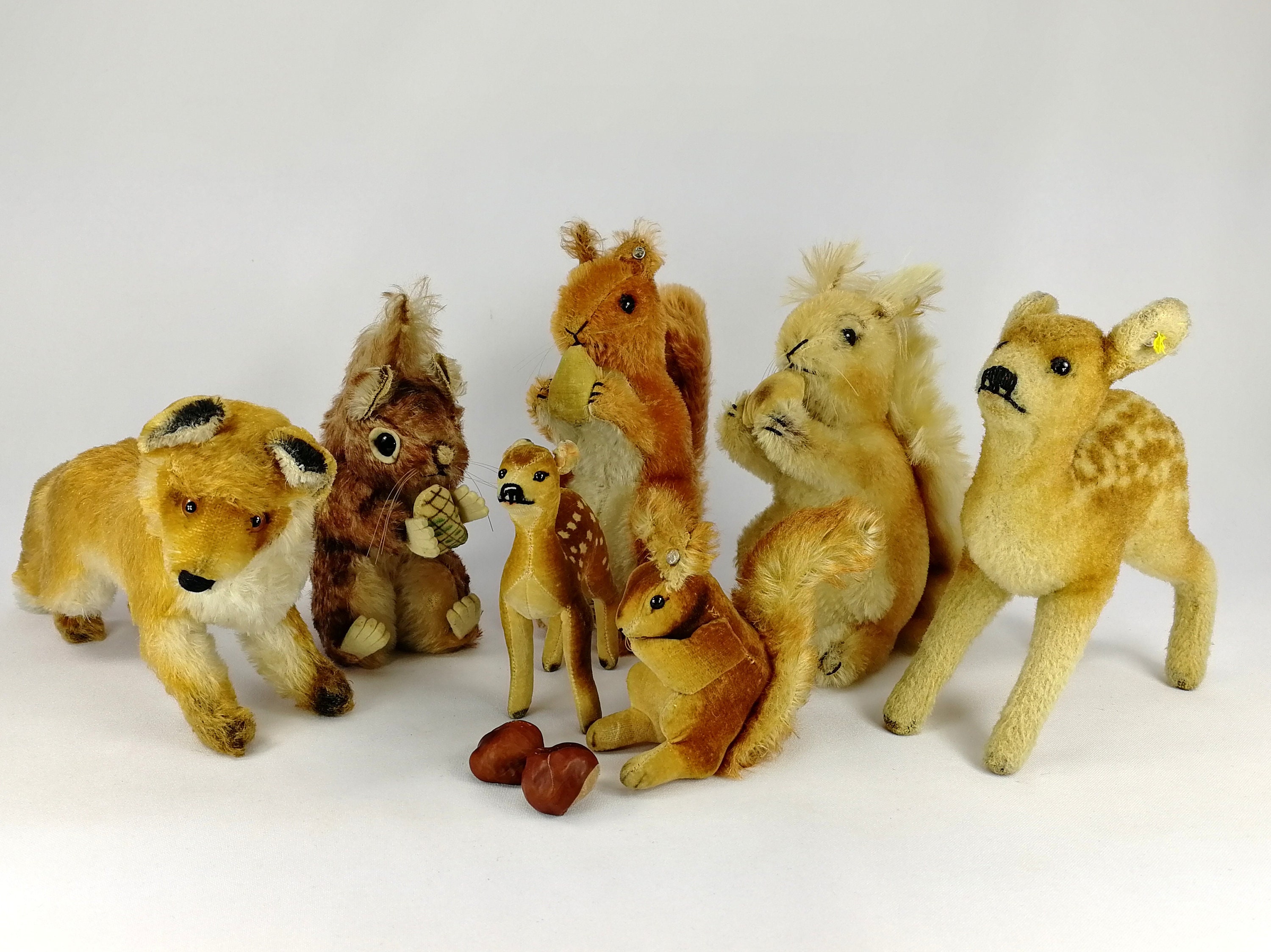 シュタイフ ベルベットナット付きリス 最大8インチ ヴィンテージ 1949