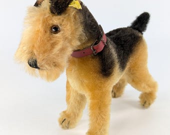 シュタイフ エアデール テリア テリー スモール 7インチ ID付き 1951年