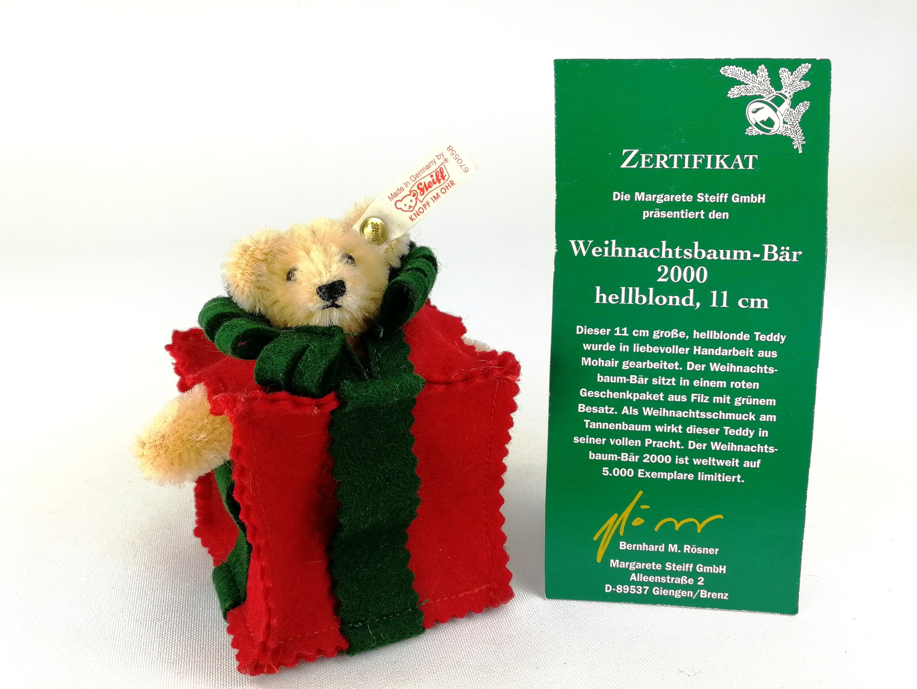 シュタイフ 1996年リミテッドエディションテディベアークリスマスオーナメント② シュタイフ 1996年リミテッドエディションテディベアークリスマス