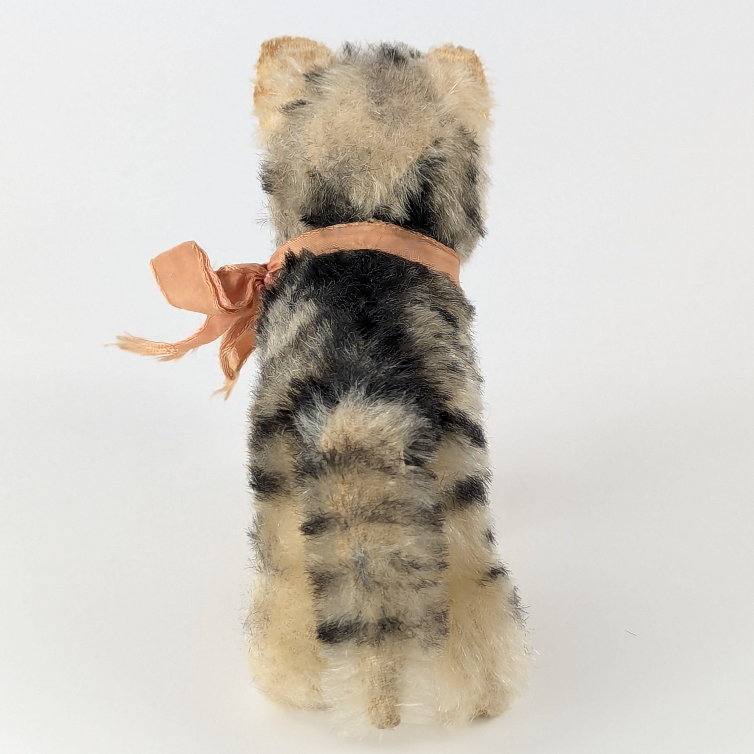 Steiff Cat Tabby With Ear Button and Original Bow Vintage 1953 to