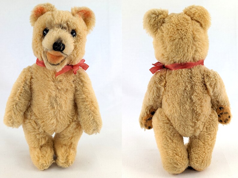 Czech Teddy Bear Baby 1950s made by Hamiro 8 inches tall painted paws image 7