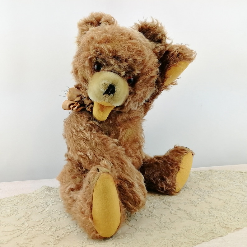 German Vintage Bear 1950s made by Hermann Teddy 16 inches tall named Zotty image 4