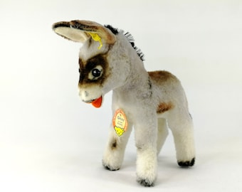 Steiff Donkey all IDs mint condition midi 7 inches vintage 1968 to 1975