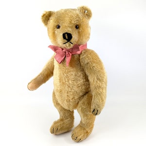 Gelber Steiff Teddy Bär mit Großbuchstaben Ohrknopf 17 Zoll vintage produziert 1950 bis 1952