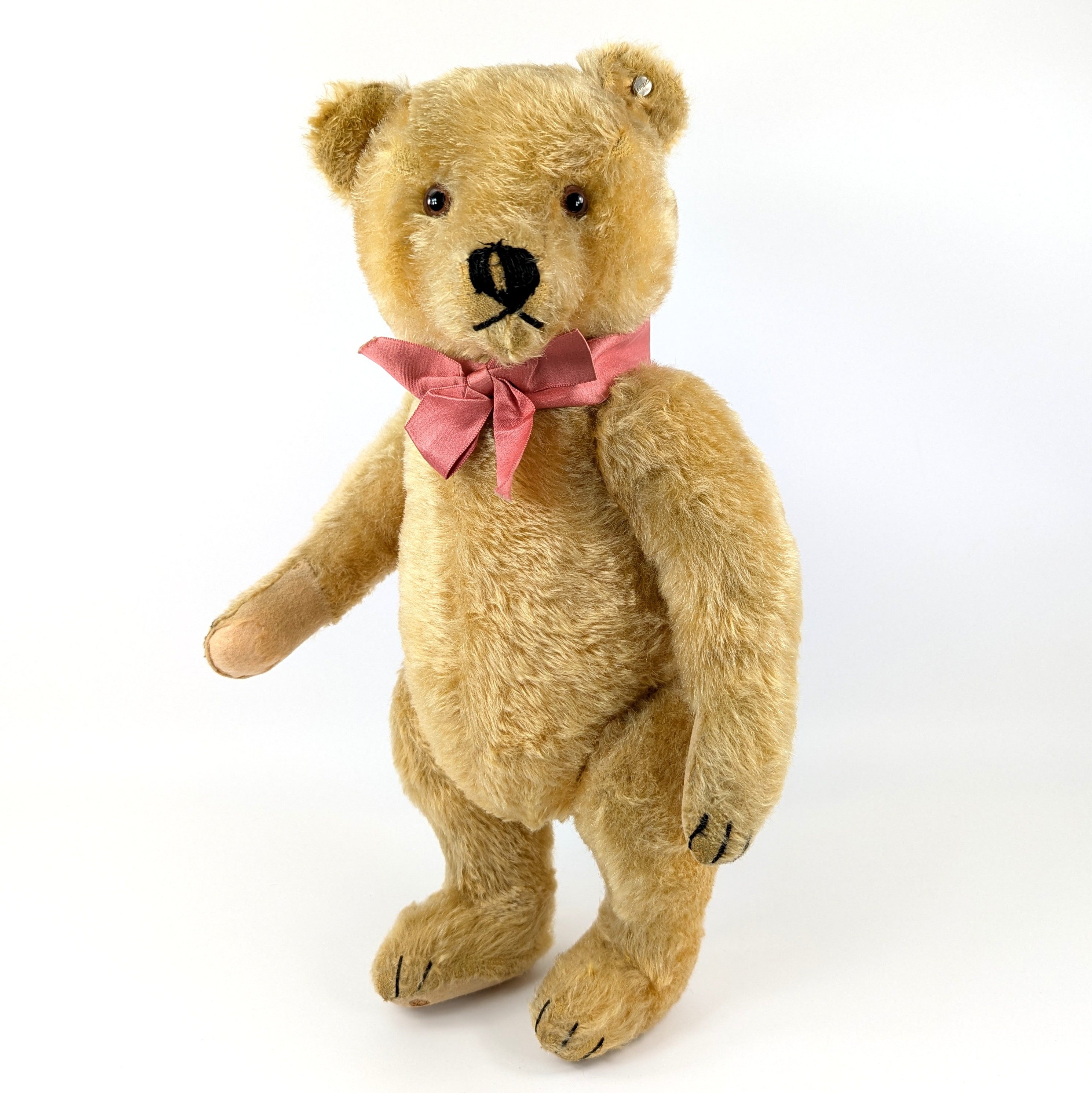 Yellow Steiff Teddy Bear With ID 17 Inches Vintage Produced Yellow Steiff Teddy Bear With ID 17 Inches Vintage Produced