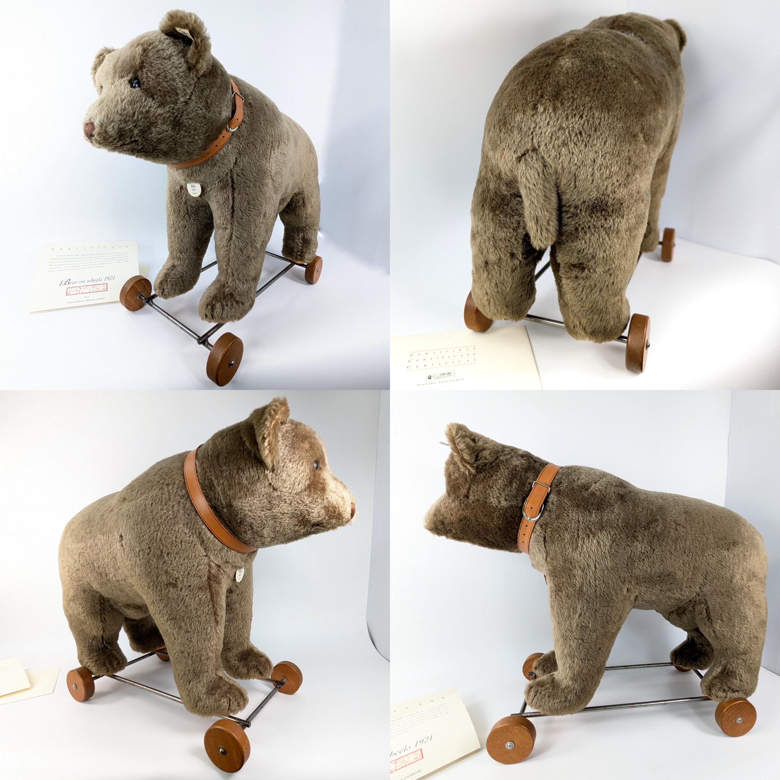 最安値に挑戦！ Steiff Bear Vintage Inches 17 Large Ids All Wheels on 1921 シュタイフ社
