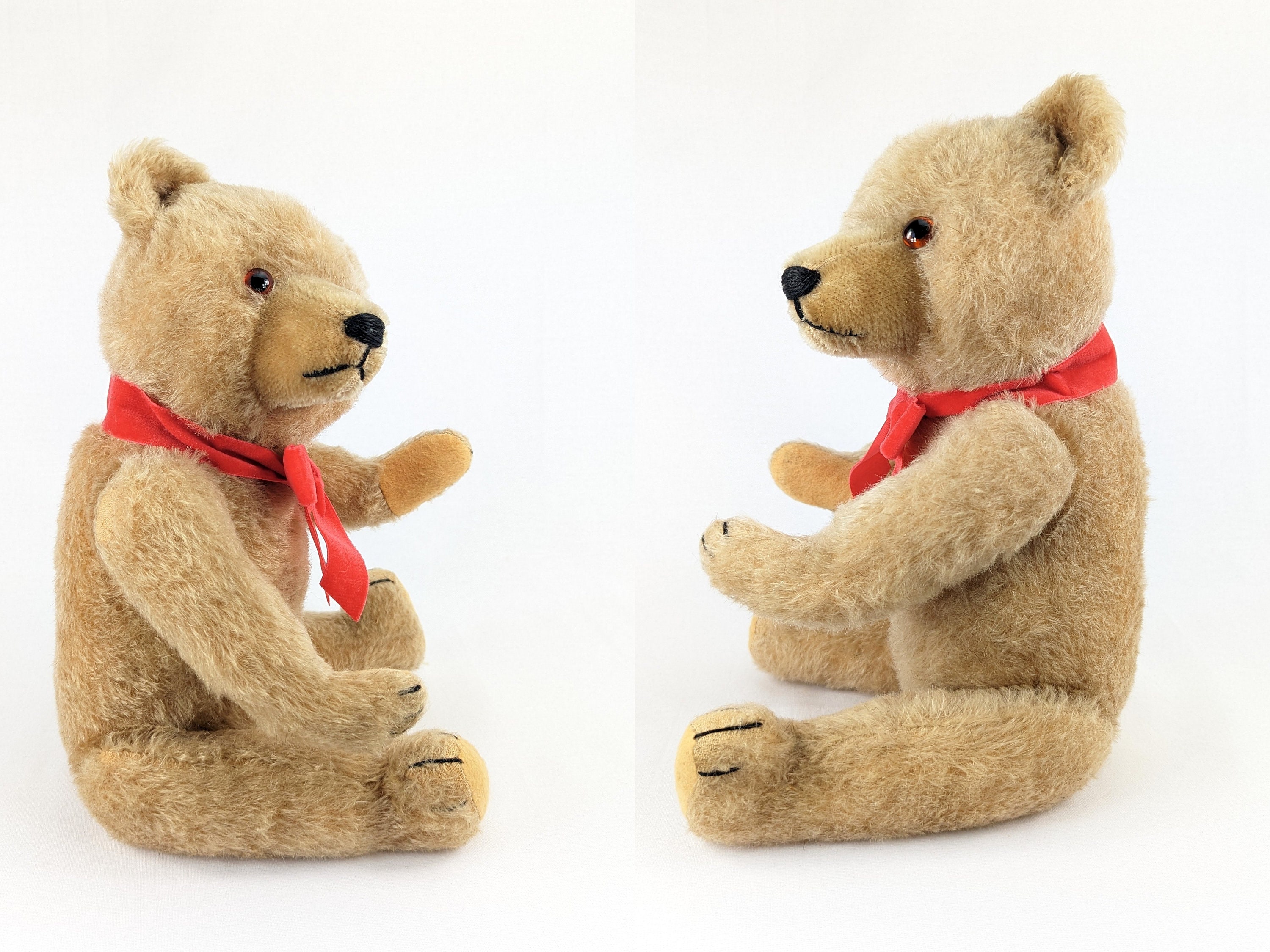 Ours Hermann Marron Vintage Sur Roues, Mohair, Original, Excellent état