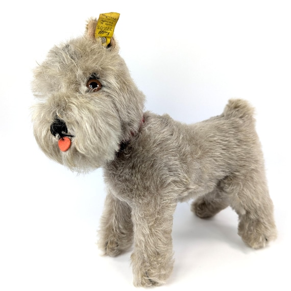 Steiff Dog Schnauzer Tessie With Ids 9 Inches Vintage 1965 to 1967