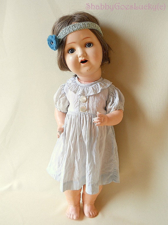 Antique German composition doll 1920s marked M u M Germany Etsy