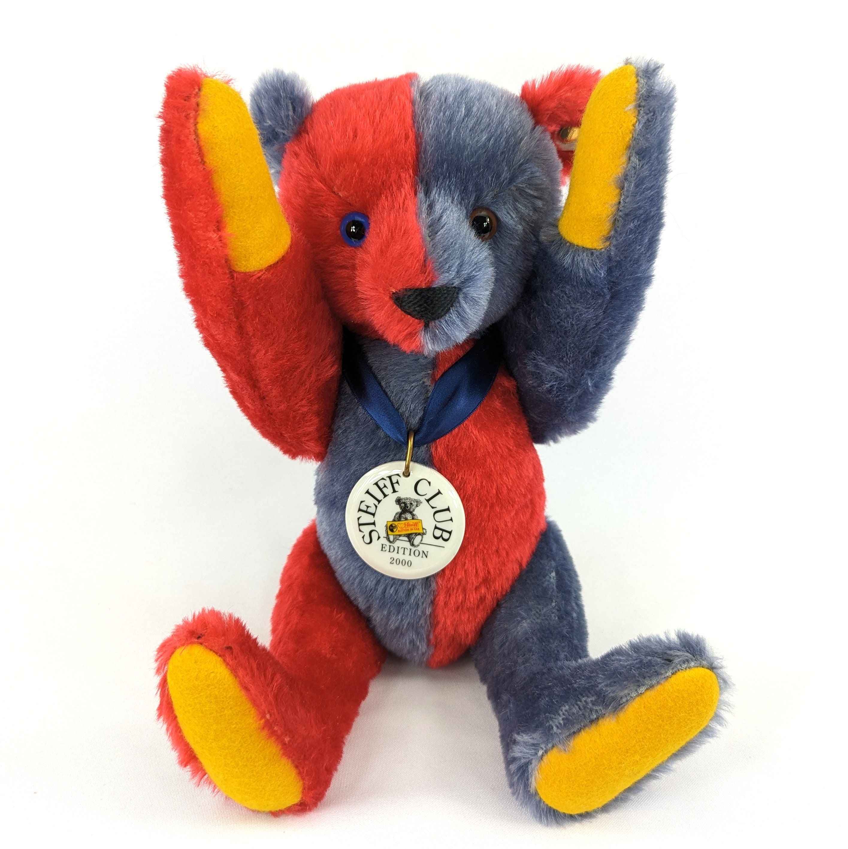 Steiff Teddy Bear Harlequin 1925 Vintage Replica 2000 Red Steiff Teddy Bear Harlequin 1925 Vintage Replica 2000 Red