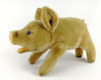 Steiff Pig Jolanthe bouton verre bleu yeux midi 7 pouces 1952 à 1961