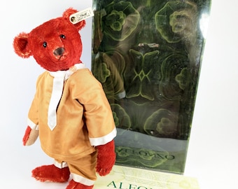 Steiff Alfonzo Teddy Bear 1908 Mint in Box 14 Inches Red