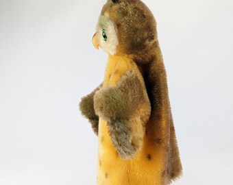 シュタイフのフクロウのハンドパペット（ID付き）1978年製ヴィンテージ
