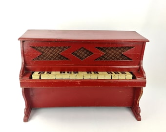 Vintage Doll Piano 1930s made of wood with Metallophone 16 by 7 inches