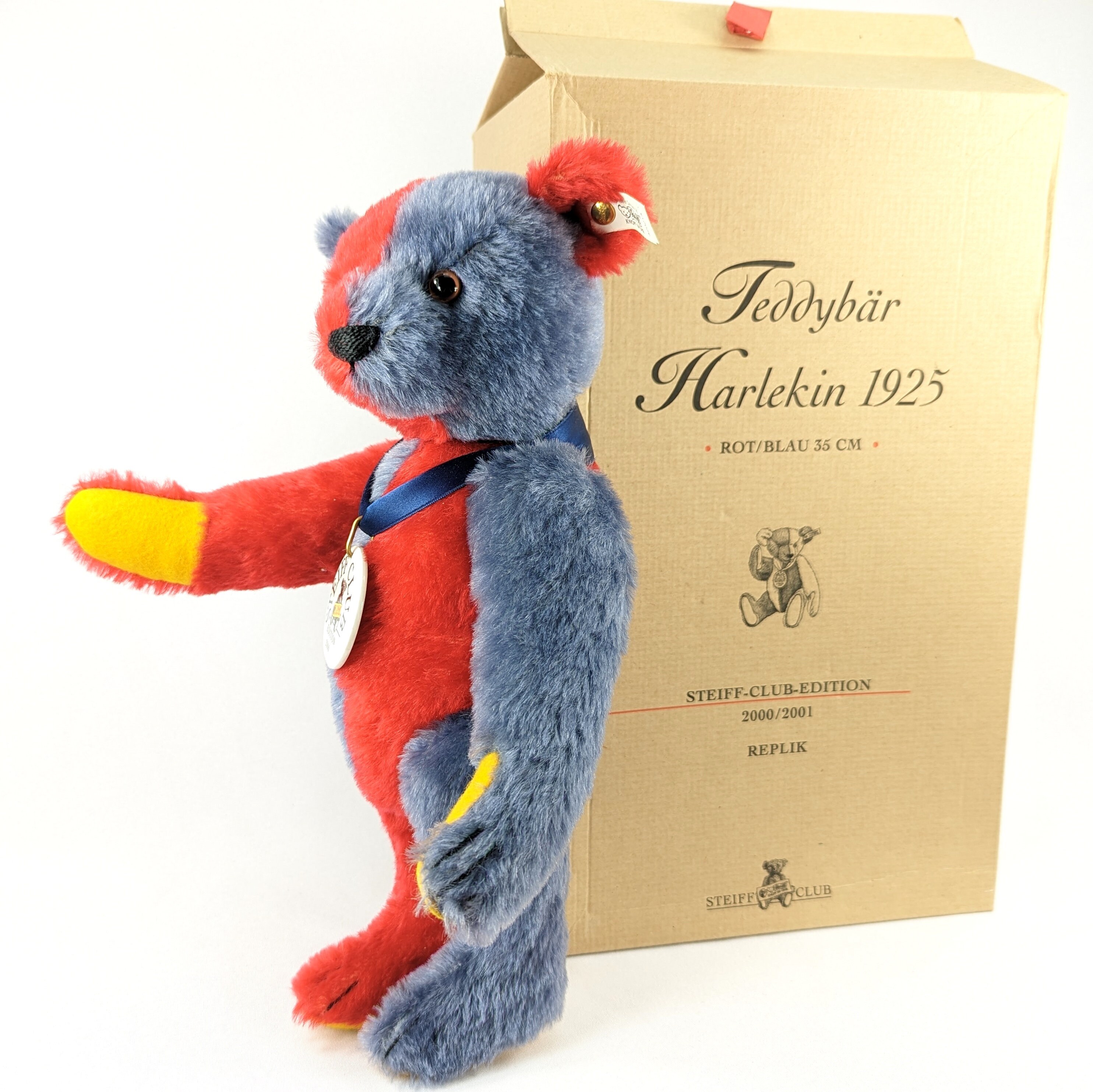 Steiff Teddy Bear Harlequin 1925 Vintage Replica Produced in