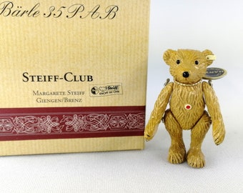 Steiff Club Baerle 35 PAB Pewter Miniature Jointed Mib Vintage