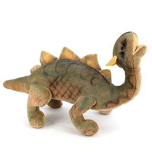 Stegosaurus Toy 1950s vintage 14 inches long Velvet and Felt