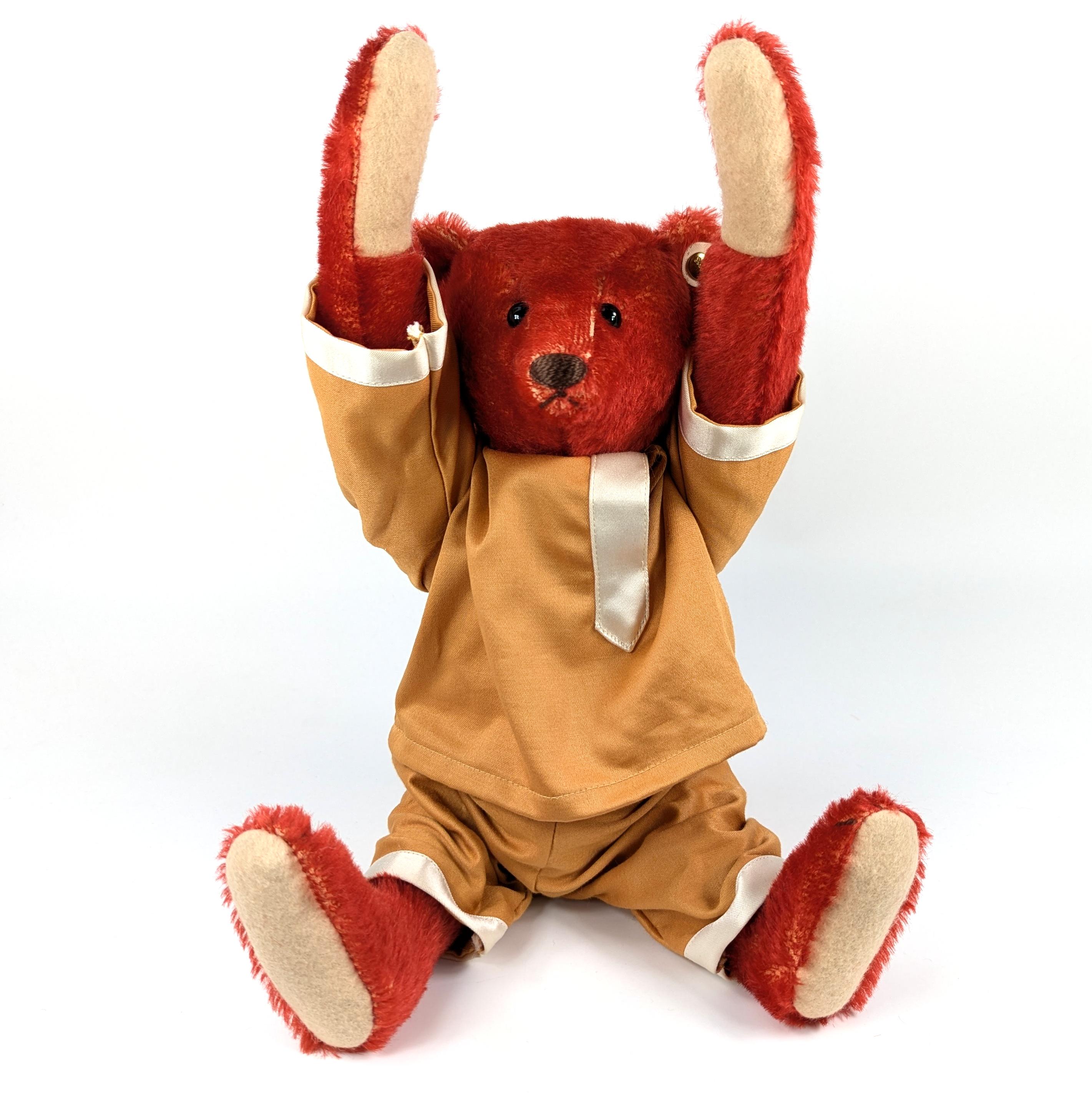 Steiff Alfonzo Teddy Bear 1908 Mint in Box 14 Inches Red Mohair