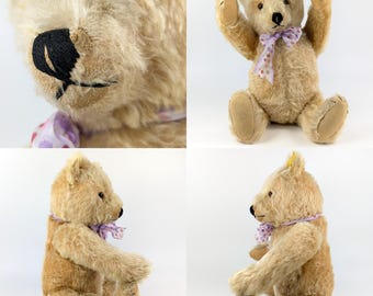 黄色のシュタイフテディベア、ID付き、17インチ、ヴィンテージ、1954年