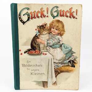 Antikes Kinderbuch mit Zauberhaften Illustrationen und Deutschen Kinderreimen