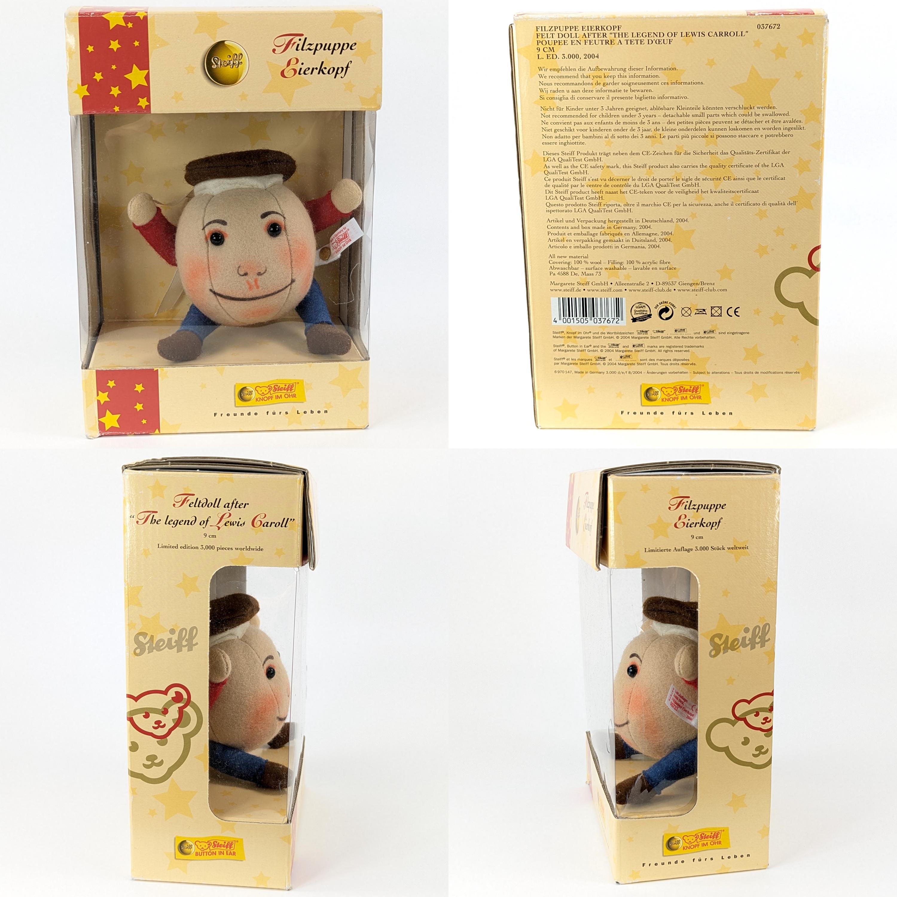 Steiff Humpty Dumpty Egg Felt Doll All Ids Small Vintage 2004