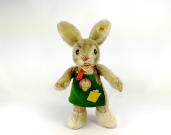 Steiff Bunny Baby Rabbit Sassy 8 Inches Original Bows Vintage 1965