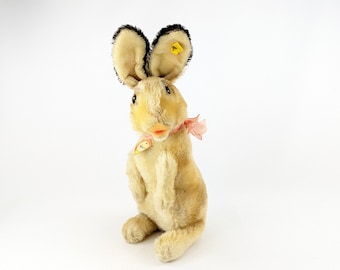 Steiff Bunny Baby Rabbit Sassy 8 Inches Original Bows Vintage 1965