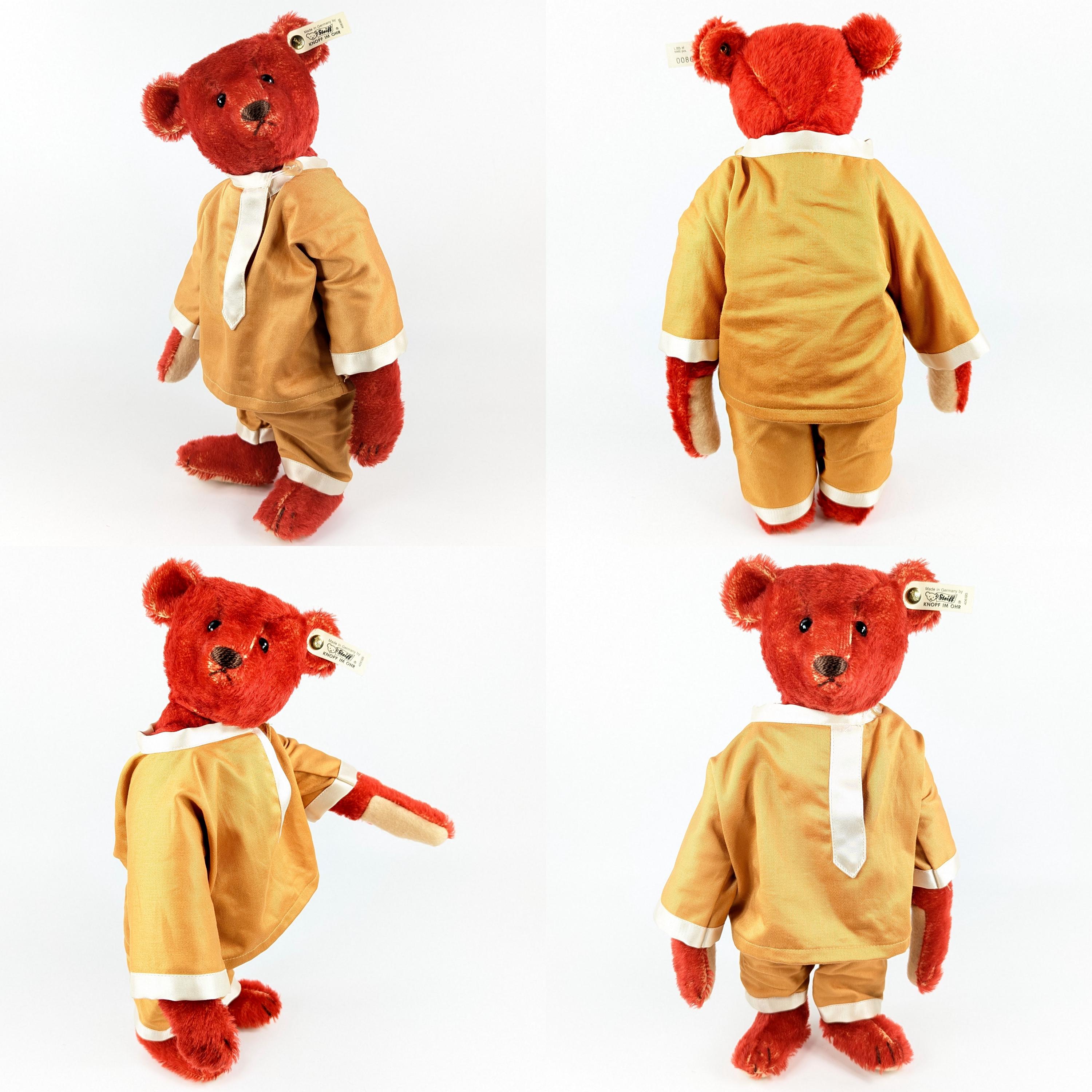 Steiff アルフォンゾ Steiff Alfonzo Teddy Bear 1908 Mint in Box 14 Inches Red