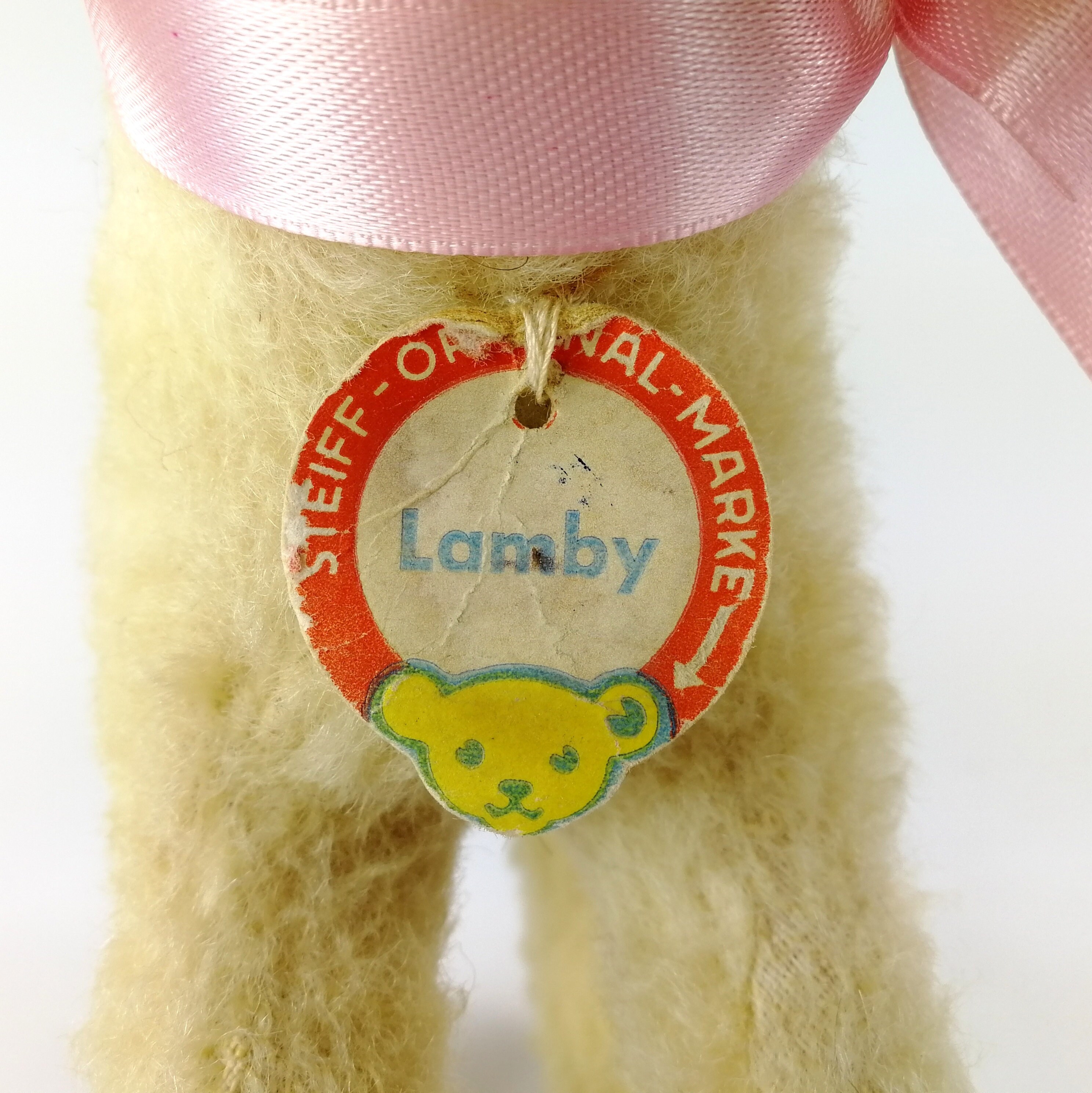 Steiff Lamb With ID Midi Size 9 Inches Vintage 1948 to 1964