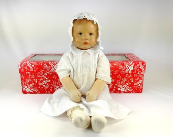 Kathe Kruse Du Mein Baby in Box Vintage 20 inches Heavy Midwife Training Doll