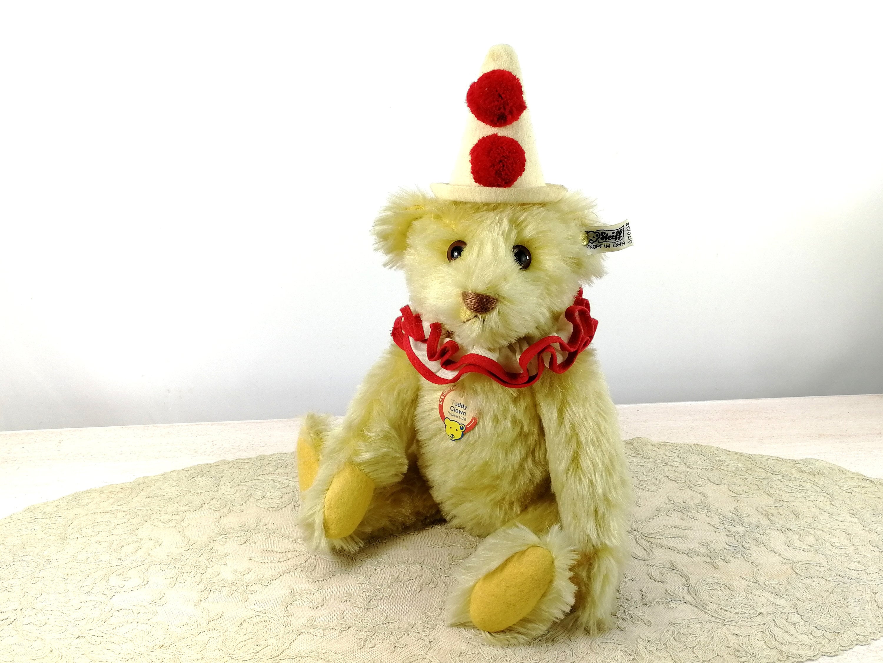 Steiff Teddy Clown 1926 Replica All Ids 13 Inches Vintage Steiff Teddy Clown 1926 Replica All Ids 13 Inches Vintage
