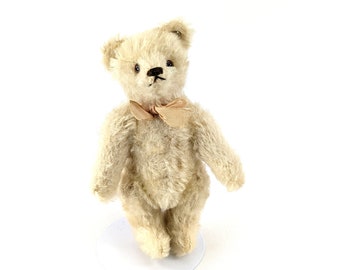 White Steiff Teddy Bear with button 6 inches vintage 1959 to 1964