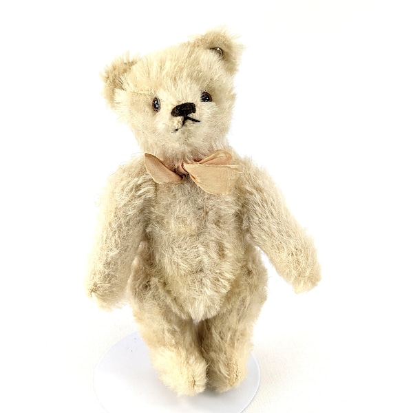 White Steiff Teddy Bear with button 6 inches vintage 1959 to 1964