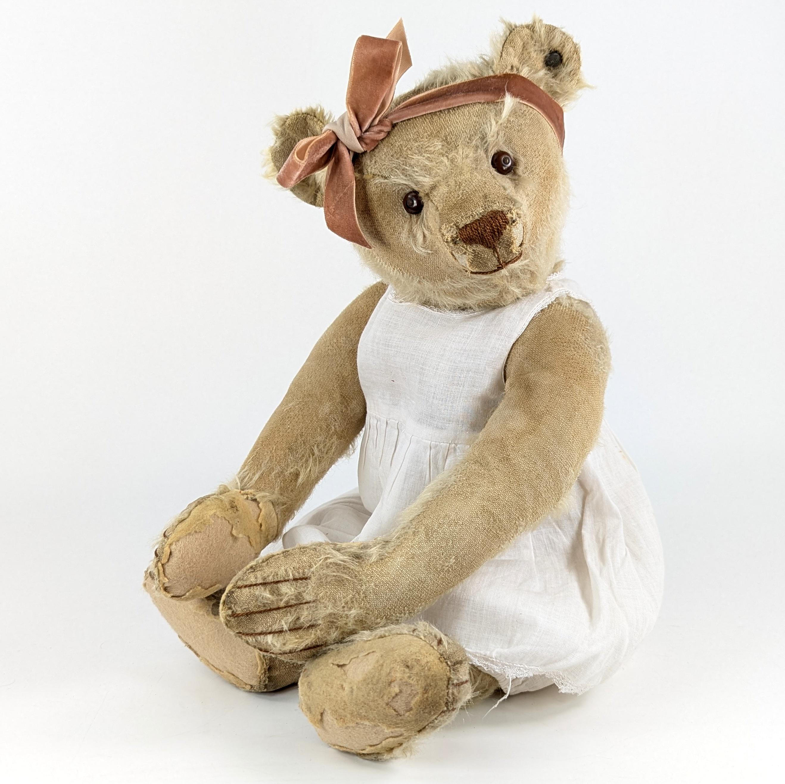 Antique Steiff Teddy Bear White Ear Button 18 Inches 1913 to 1926
