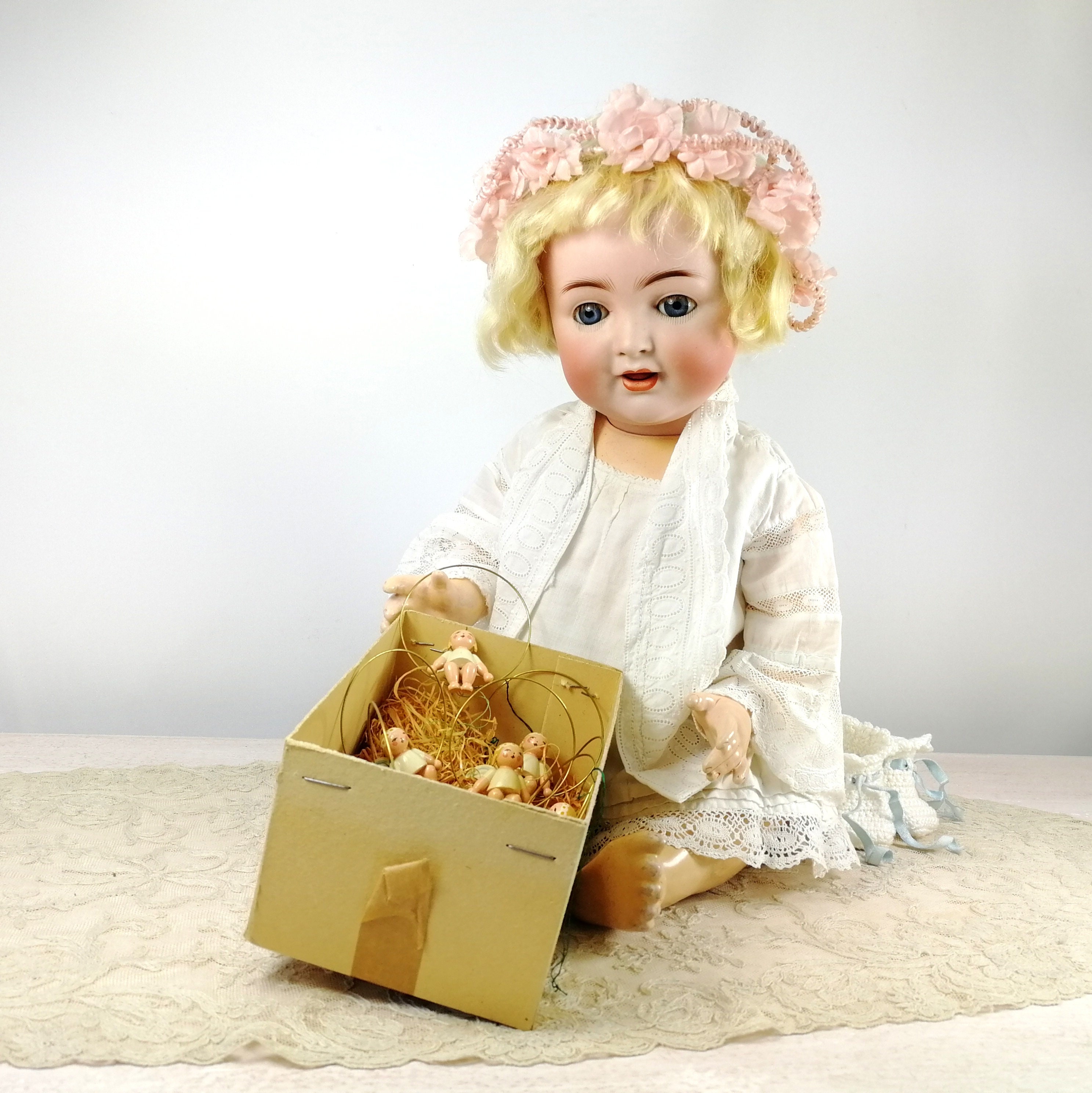 Antique Alt Beck & Gottschalck Baby Bisque Doll 1361 40 Open Mouth 2 Teeth