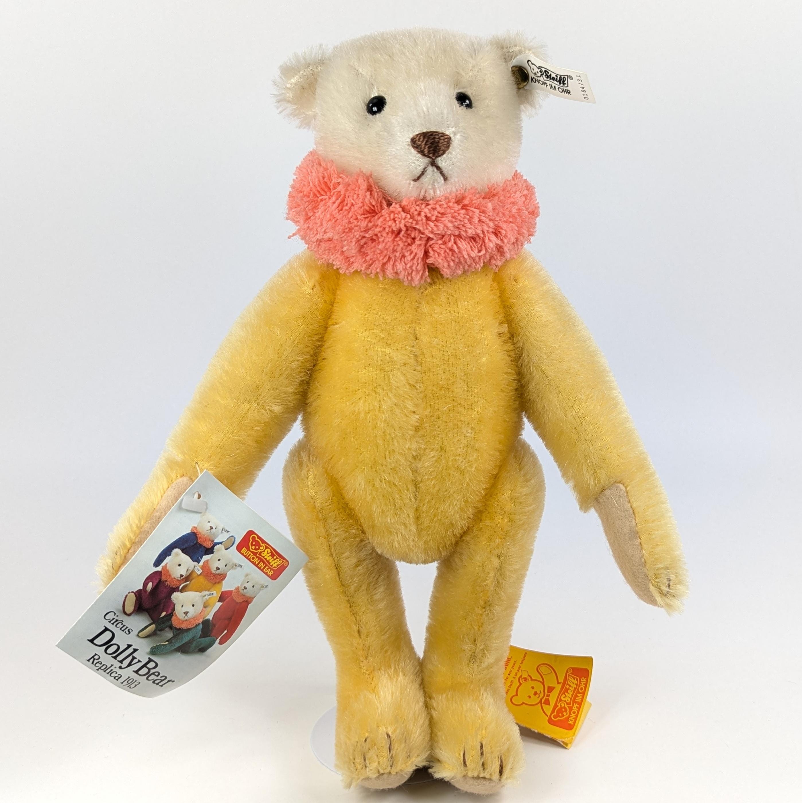 Steiff Teddy Bear Circus Dolly Yellow All Ids 1913 Replica Vintage