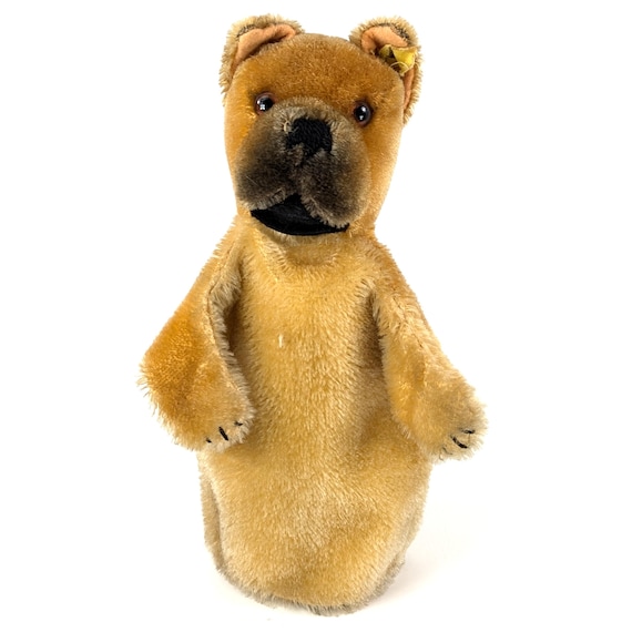 Steiff Hand Puppet Boxer Dog With Ids Vintage 1951 to 1963