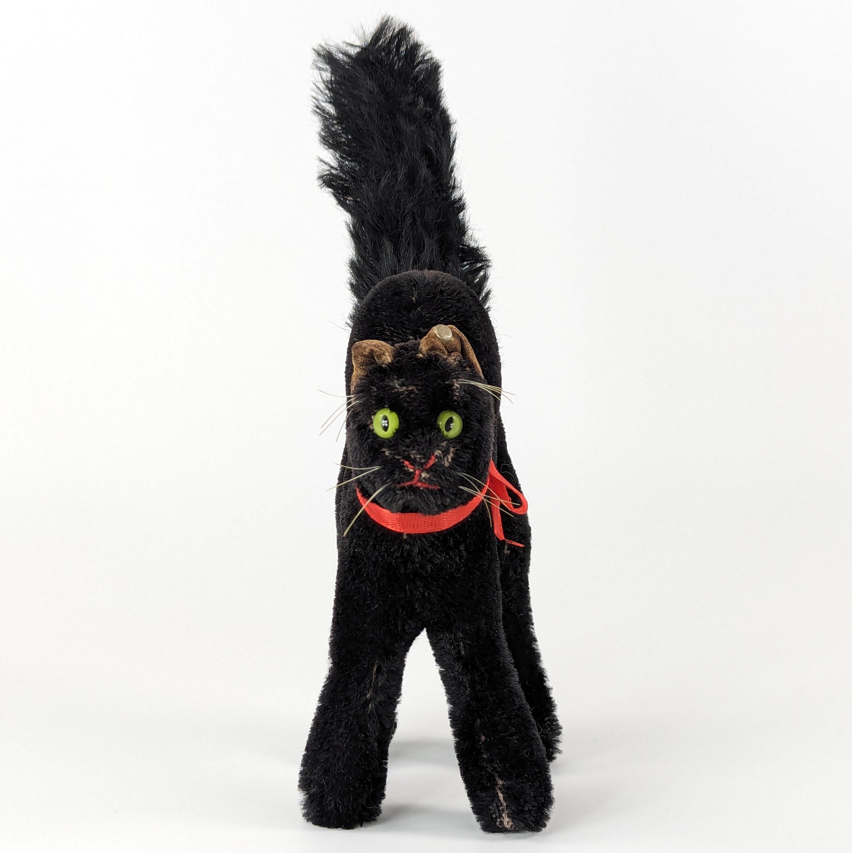 Steiff Black Tom Cat With Ear Button Midi Size 5 Inches Vintage