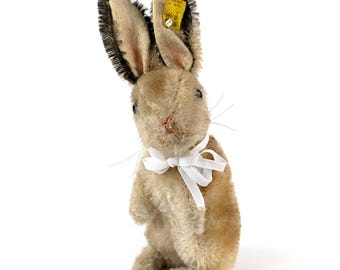 Steiff Bunny Baby Rabbit Sassy 8 Inches Original Bows Vintage 1965