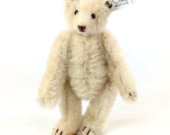 Steiff Press Button Teddy Bear 1909 White Mohair All Ids 7 Inches