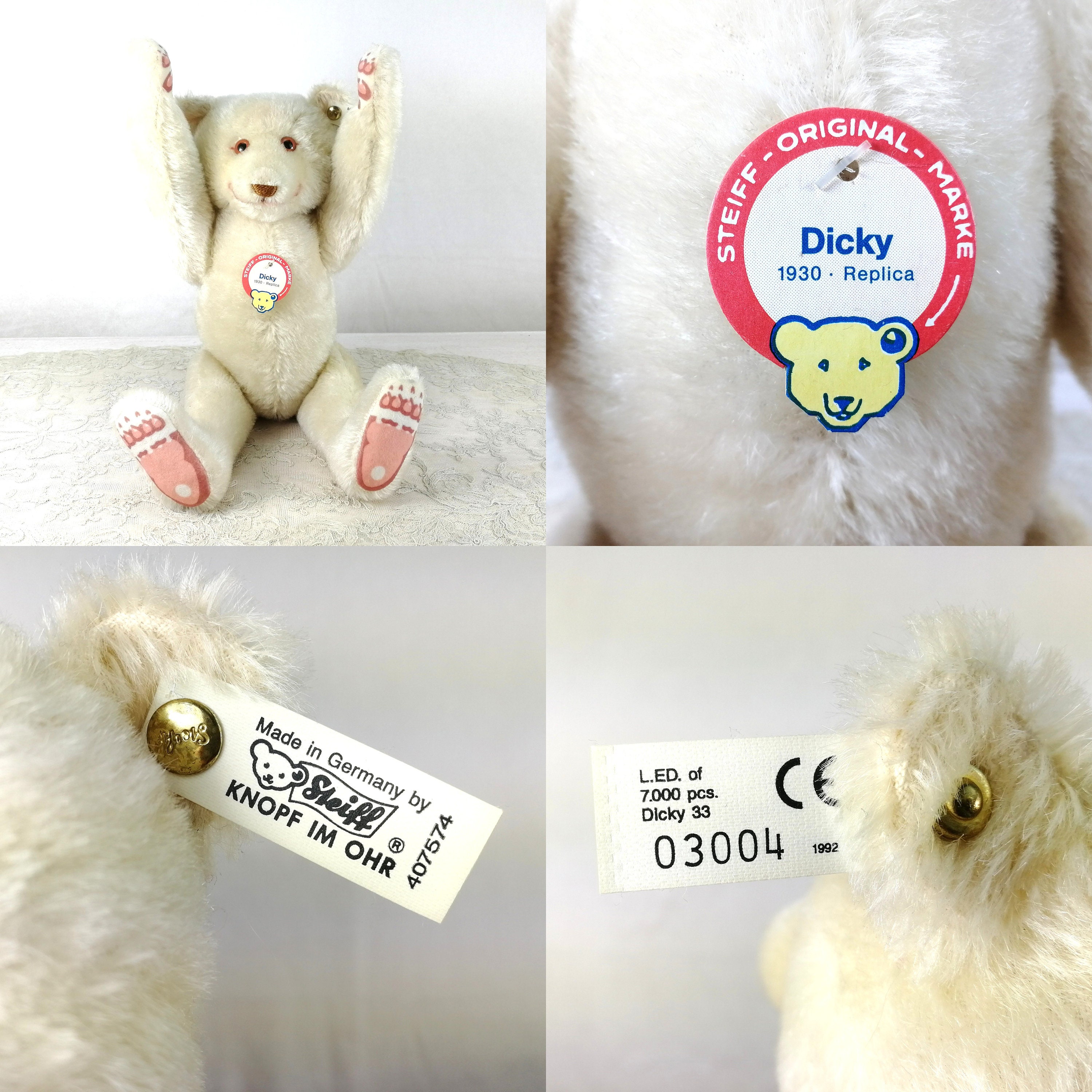 Steiff Dicky Replica 1930 Limited Edition 1985 Teddy Bear